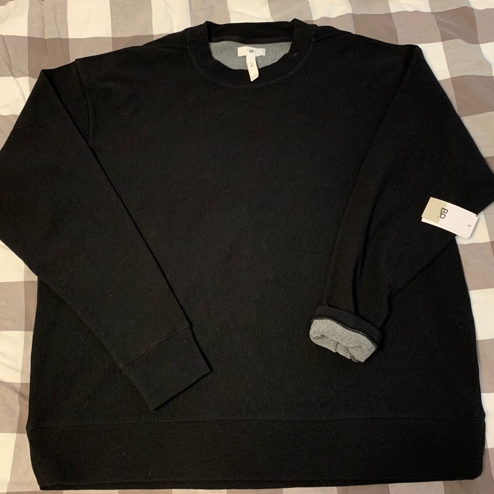 NWT women’s BP black ribbed lightweight pullover sweatshirt | 2XL